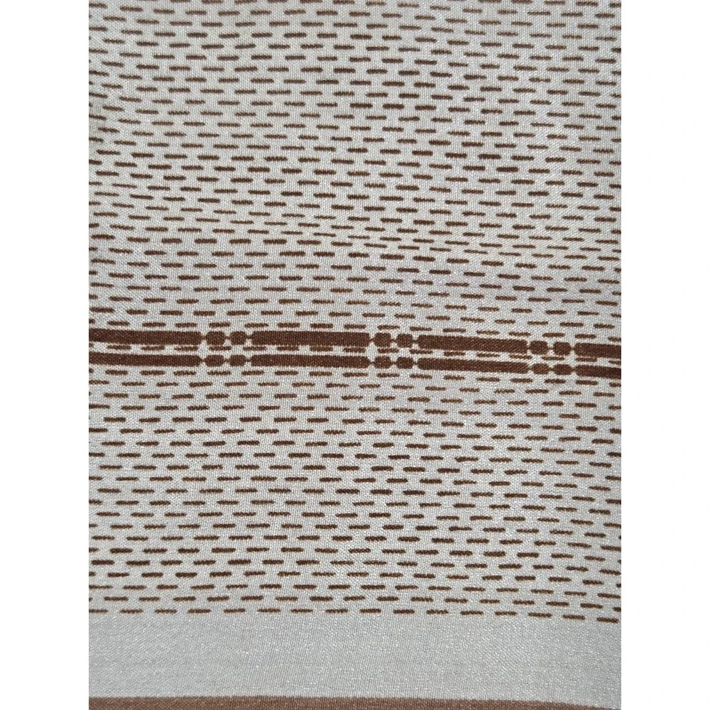 Sally Gee Silk Scarf Mod‎ Mad Men Square 22.5x23 Brown Beige 70s Hipster